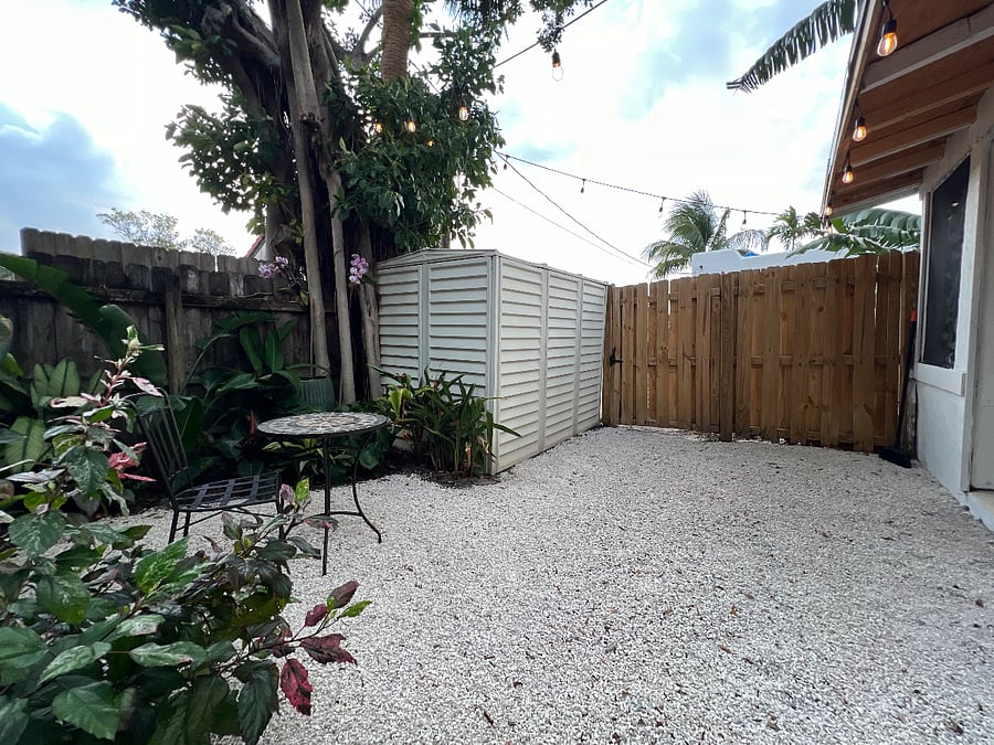 Backyard garden area