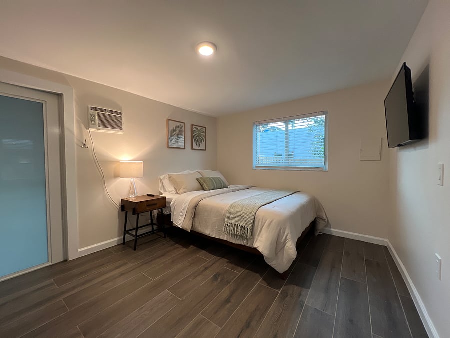 Bedroom area with smart TV