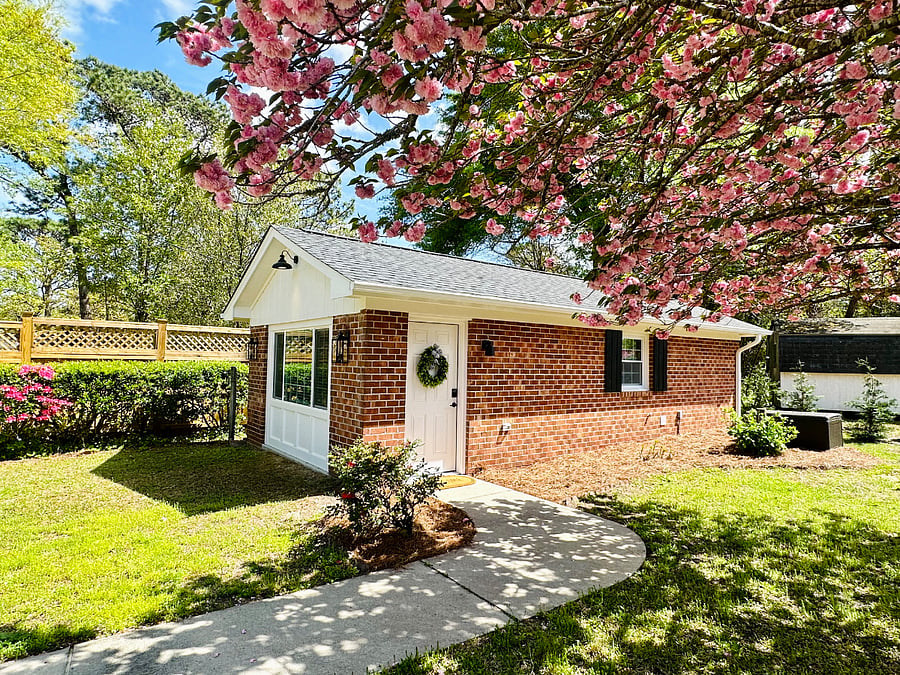 Guest cottage is tucked in to the back side of the main house which creates privacy. Guest also have their own designated off street parking spot directly in front of unit