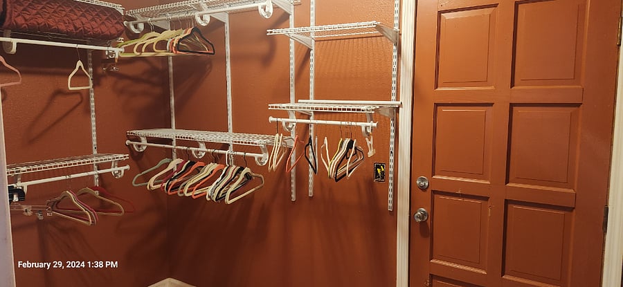 huge walk in closet in main bedroom