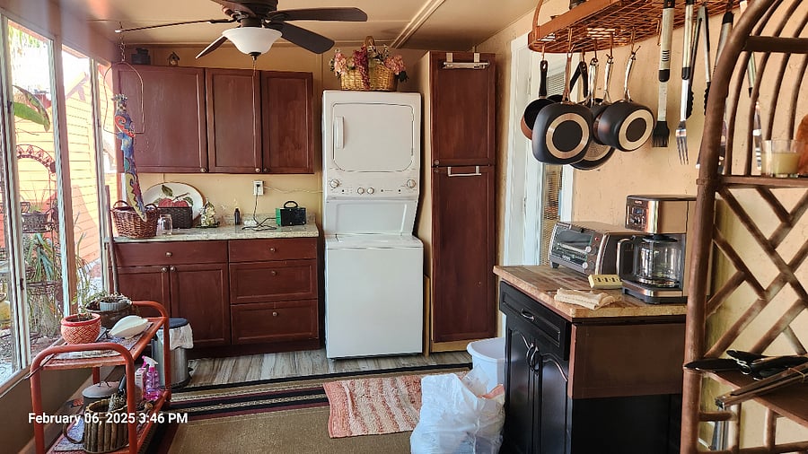 laundry space in Florida room