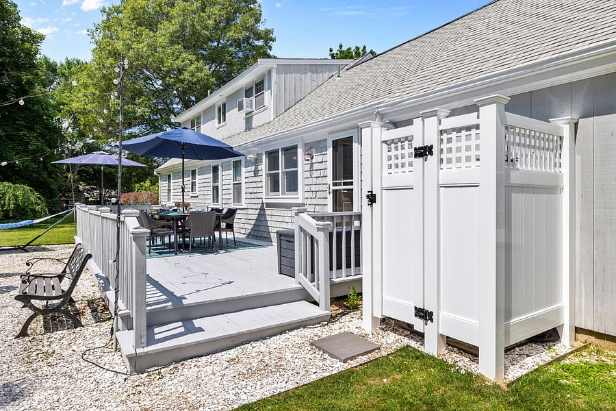 Enjoy the brand new outdoor shower in warmer months.