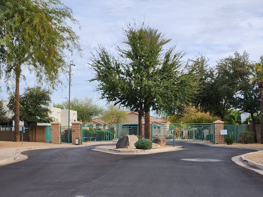 Gated neighborhood accessible by a phone app