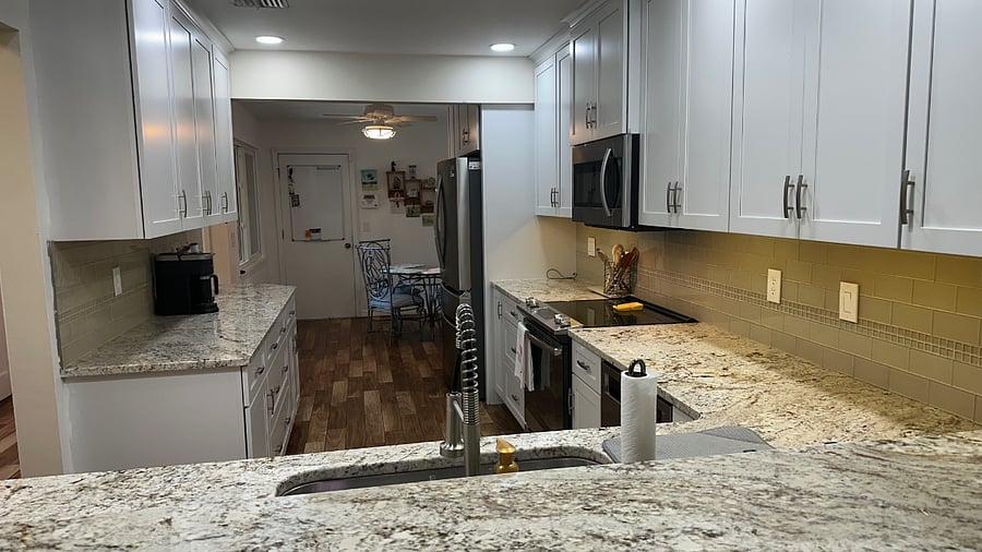 View of large kitchen 