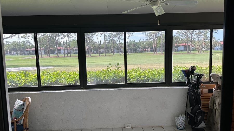 Enclosed Lanai View of IMG Golf Course 