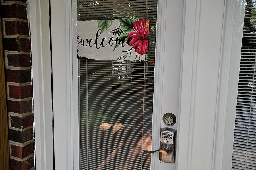 keypad code on entrance door