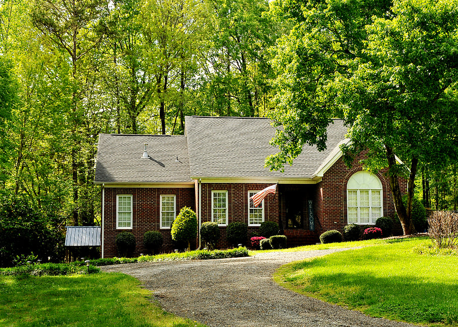 front of the home and property