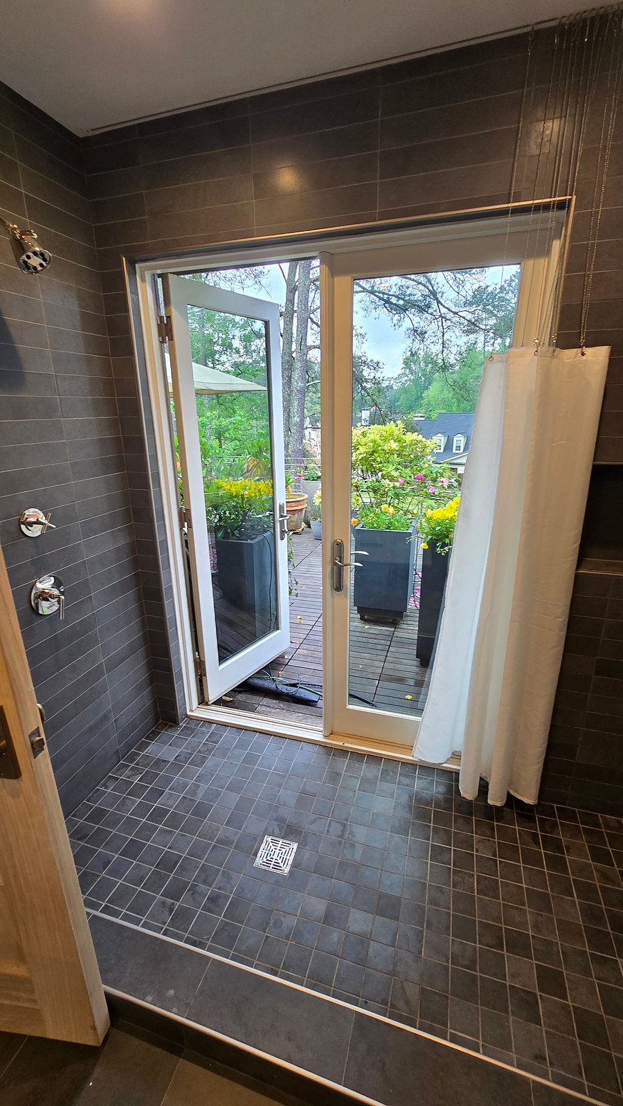 Indoor/outdoor shower