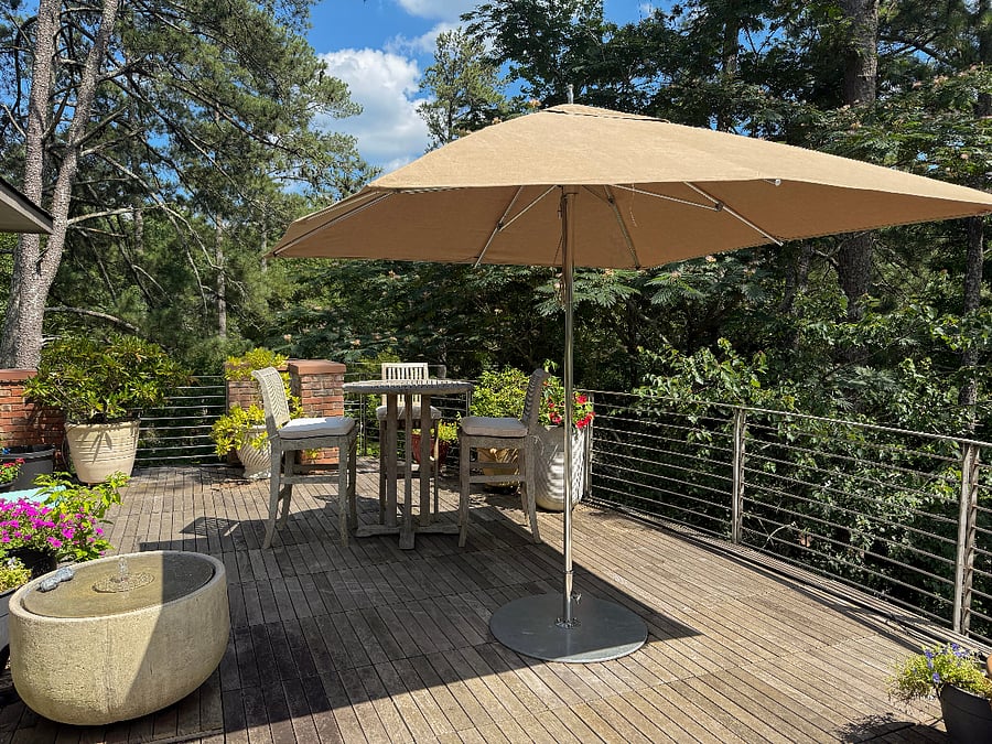 This three story high terrace in the trees is all yours!