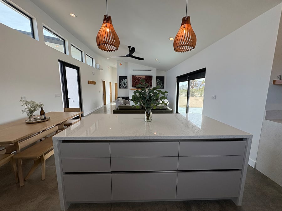 View from kitchen to living room