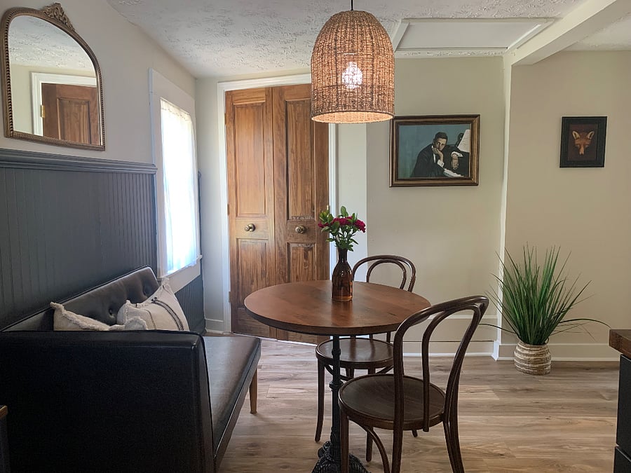 Dining banquette off of the kitchen
