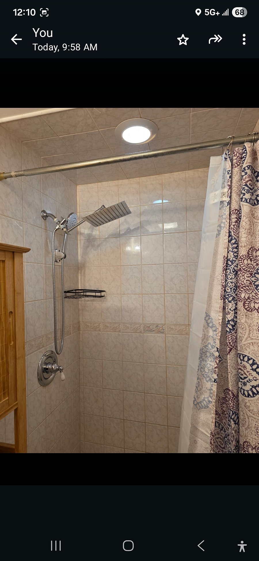 Bathroom with rainfall shower