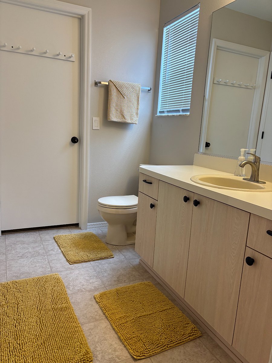 MASTER BATH. Quality cotton linens. Window for natural light.