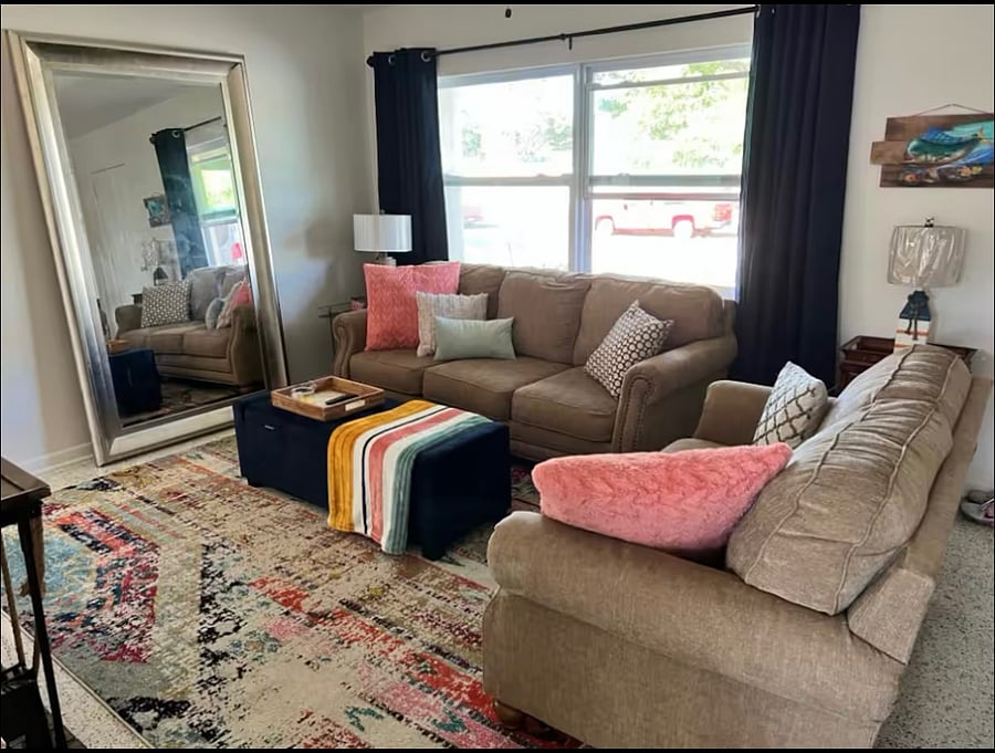 Comfortable living room with Samsung smart tv