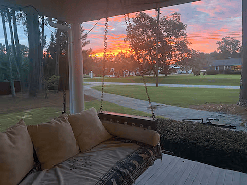 Lovely sunsets or wonderful evenings watching bikers and runners go by.