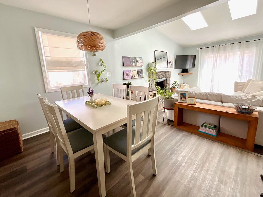 Dining area with table that sits 6 people 
