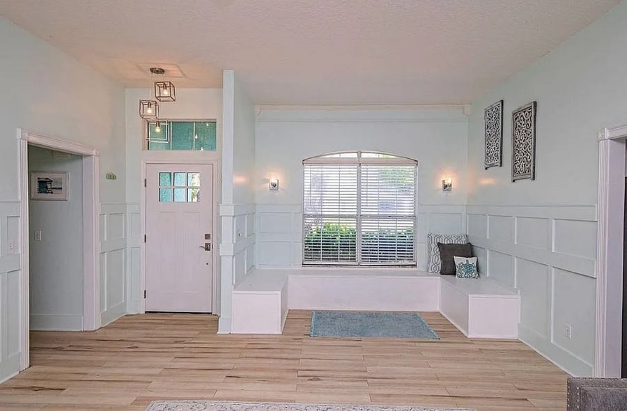 Front door and window seat nook