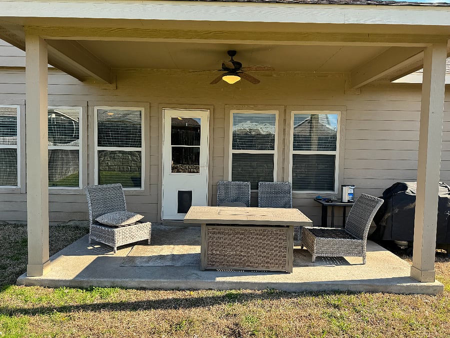 shared backyard with bbq grill