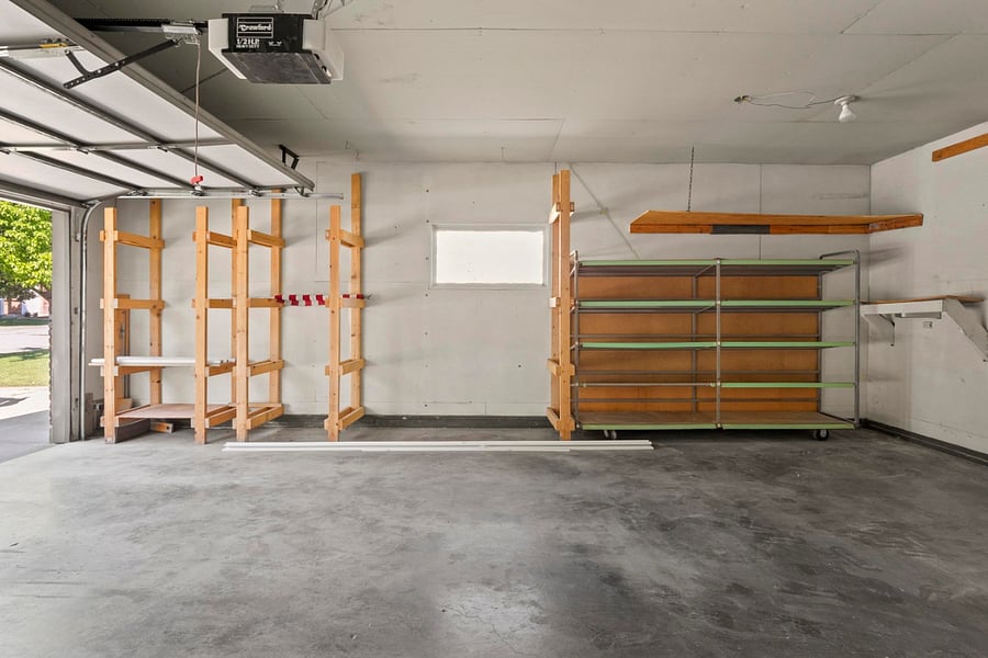 2-car garage available to park within, or use for storage. Does not have direct access to the house. Pathway to front door is covered.