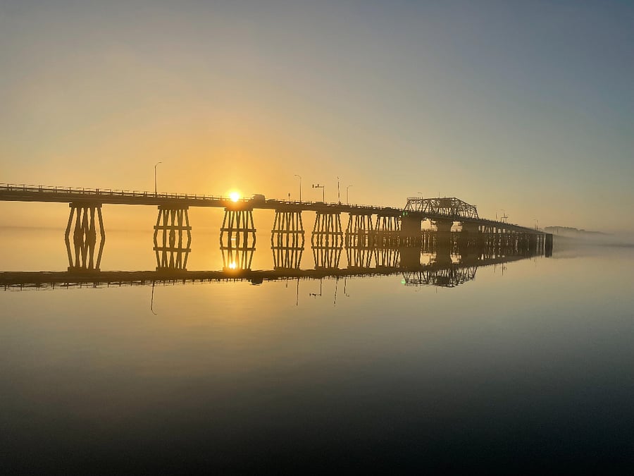 Walk each morning over the bridge