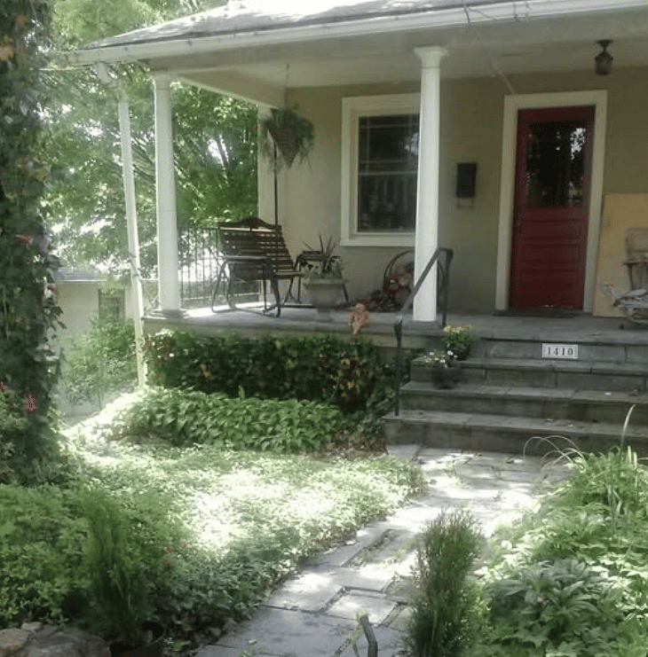 The front porch and entrance