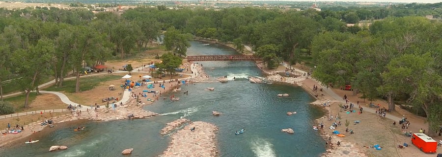 Water park, short walk