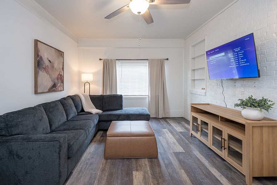 Sofa has a queen bed pullout