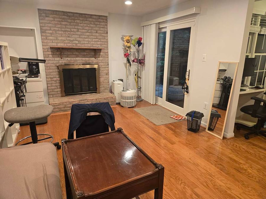 Your studio, right-turn view (45 degree); window is on left
Air purifier/ humidifier/ mirror