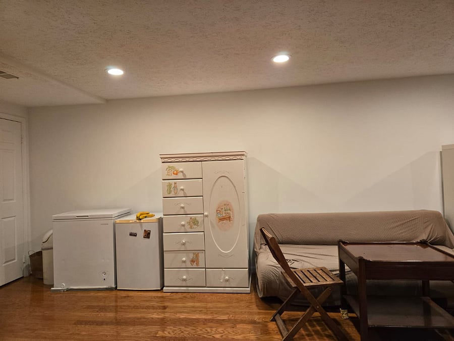 Freezer 5Cu.Ft Chester type and Refrigerator (right) only for tenant: Closet for clothes