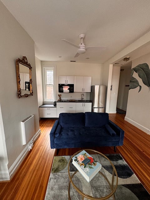 Large living space with ample kitchen