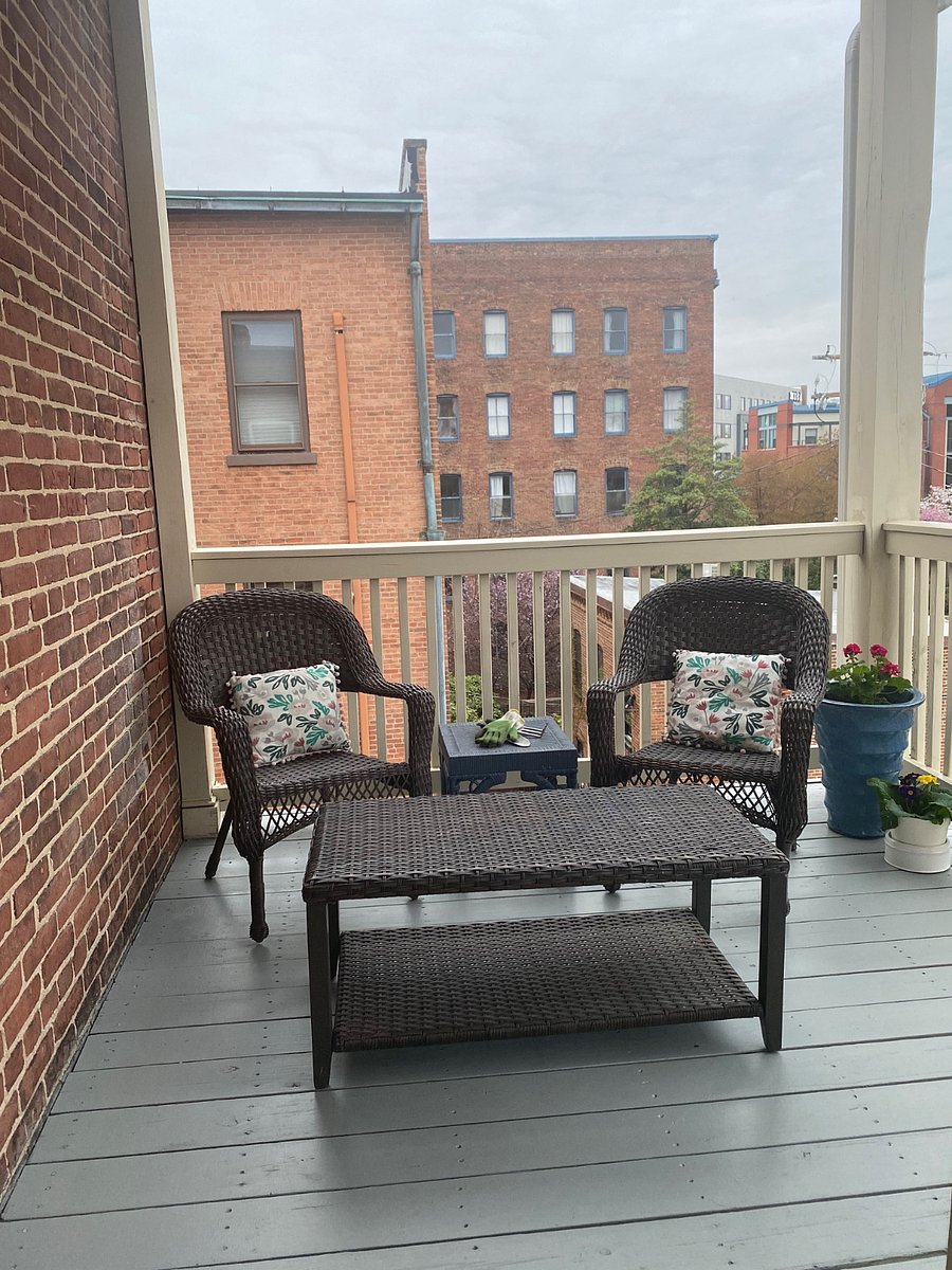 Partial view of large private porch