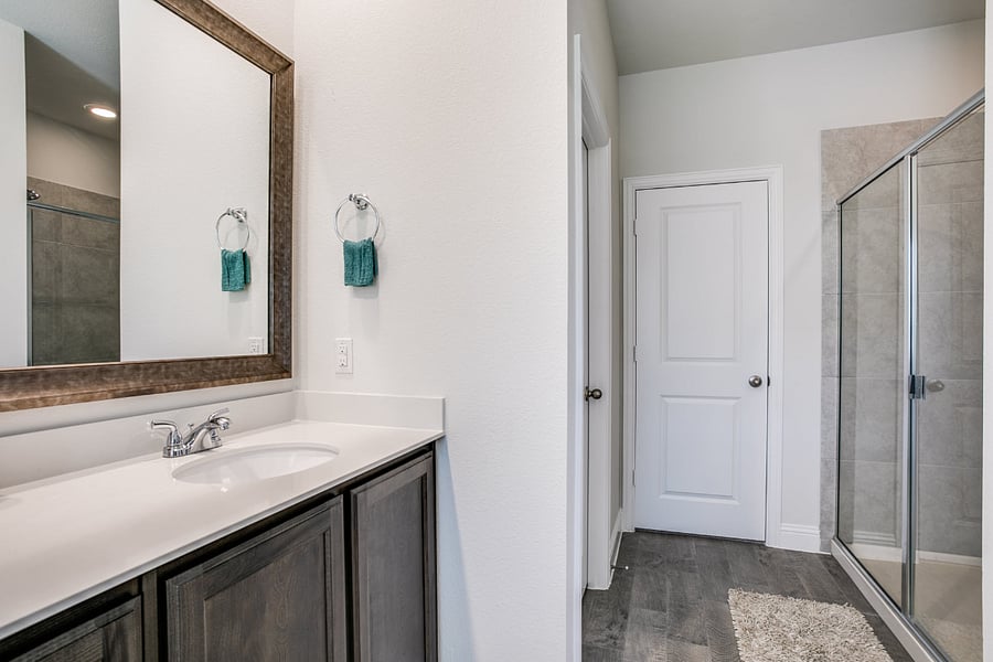 Private bathroom accessible only through master bedroom