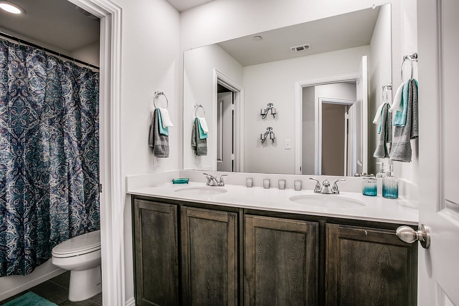 Private bathroom accessible only through master bedroom