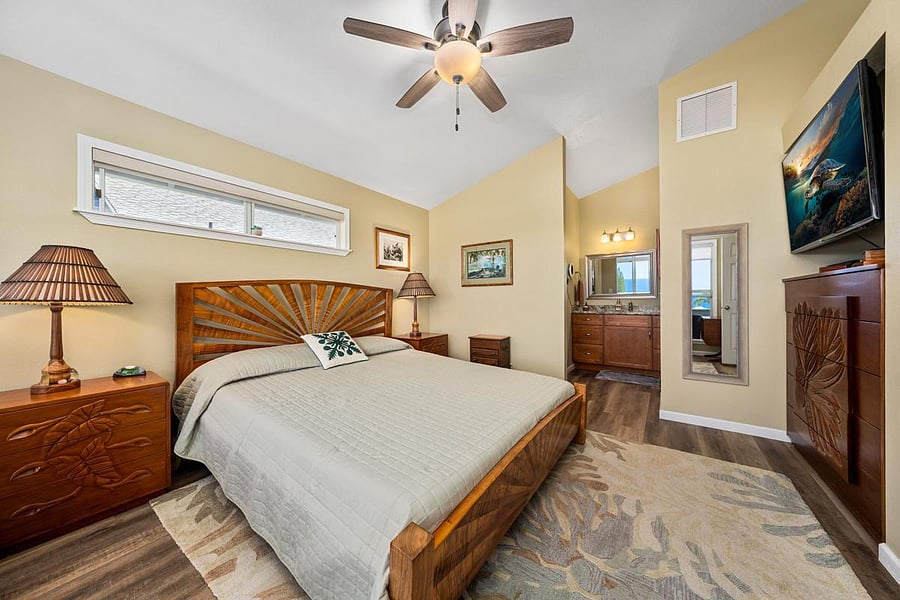 Primary bedroom with ocean views