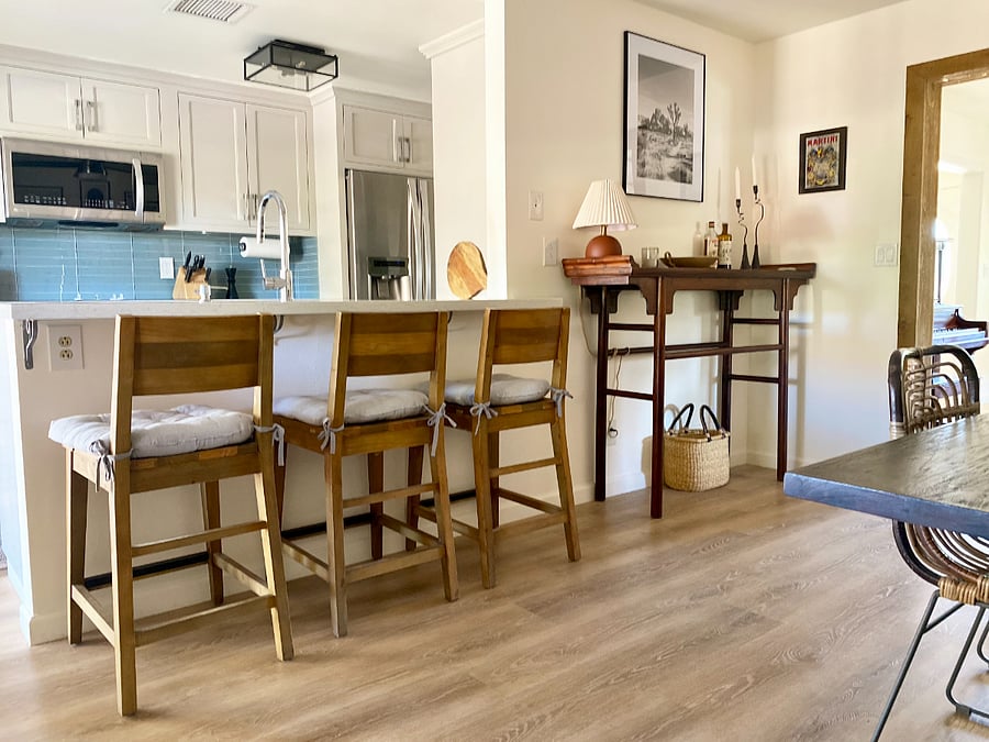 Kitchen open to dining room