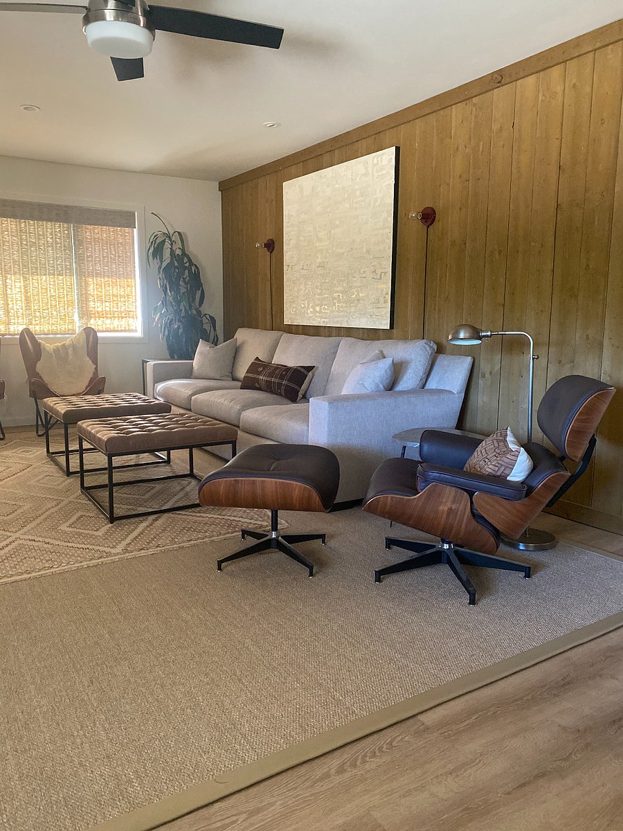 Living room with custom 10ft. sofa