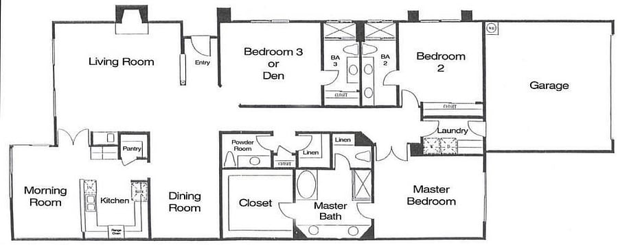 Layout: Floor plan is approximate.Lovely, private patio off primary bedroom and living room!