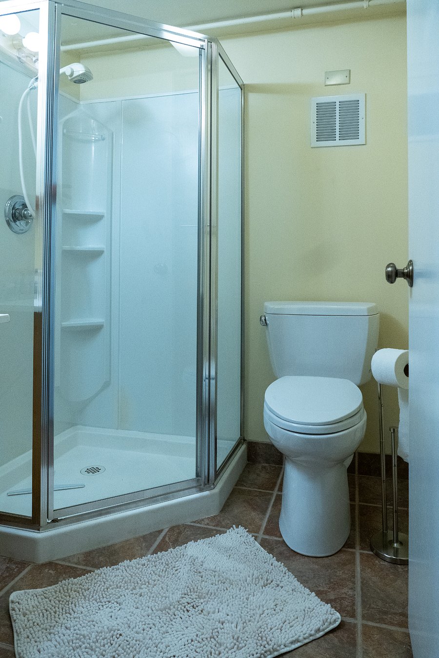 Bathroom and shower.