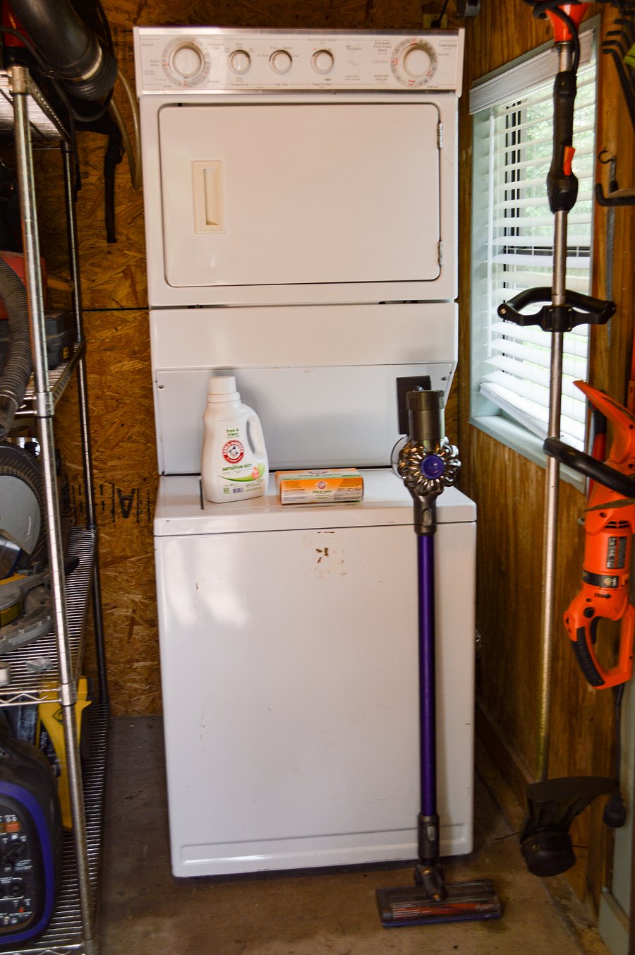 Combo Laundry located inside shed