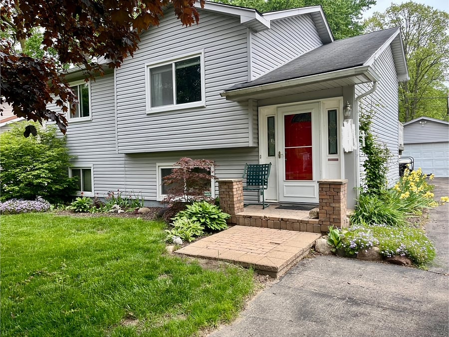 Split level home private driveway for parking