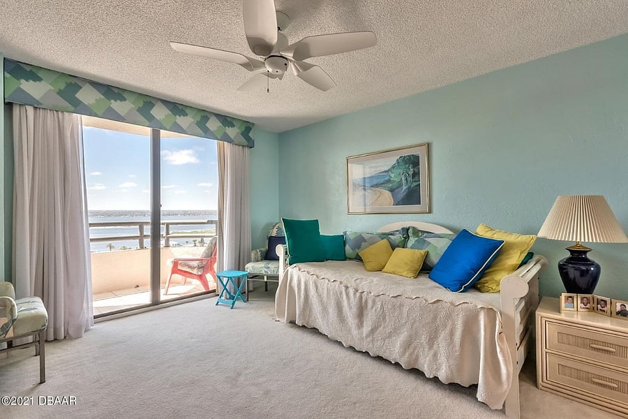 Although this is not the master bedroom it has its own balcony and private entrance to the bathroom