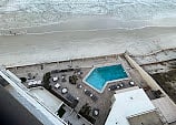 14 stories up the pool looks small, but it's not. And driving is not allowed here. 