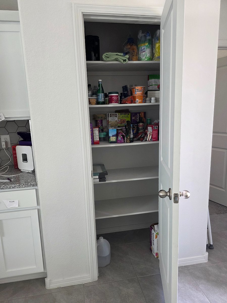 Pantry. Dedicated 2 shelves for personal space.