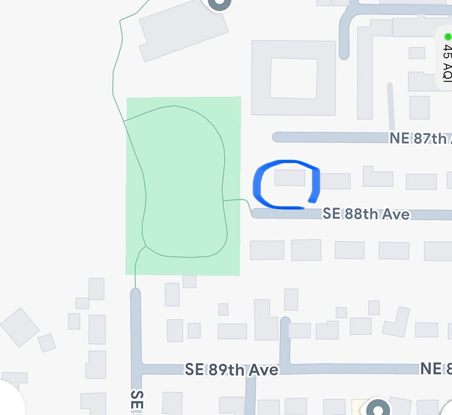 The park is next to the house , walking paths, and space for outdoor activities.