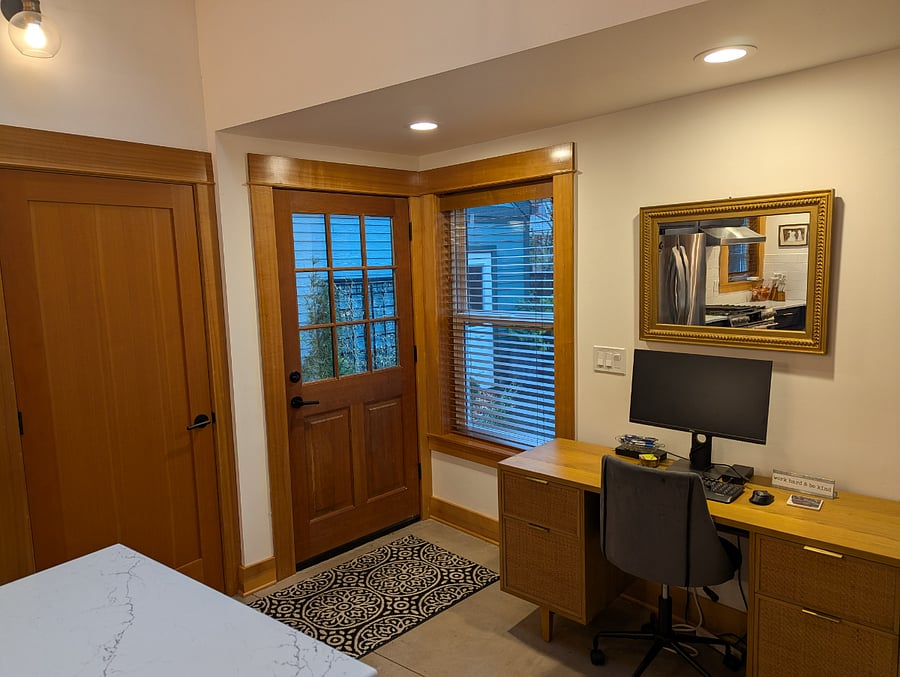 Dedicated office space with monitor
