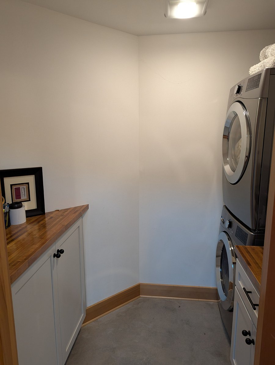 Full size washer/dryer and pantry