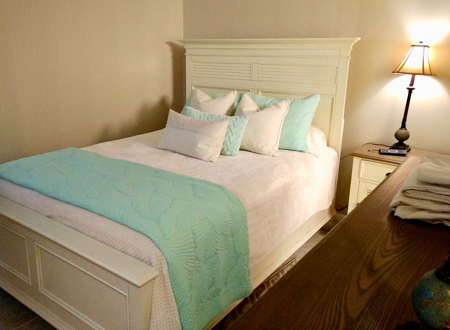 Each bedroom provides a comfortable bed, plush pillows, and soft sheets/blankets.