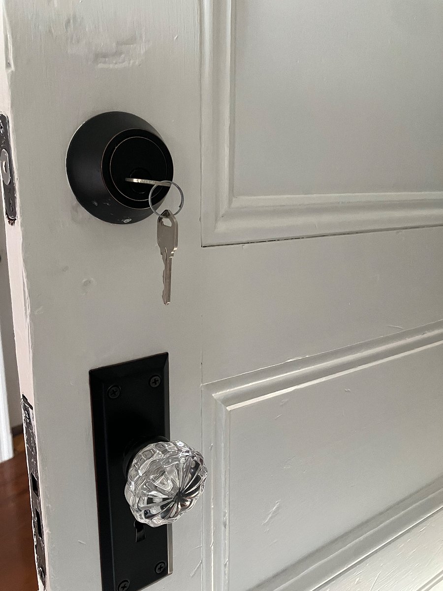Loft private entrance with lock and key