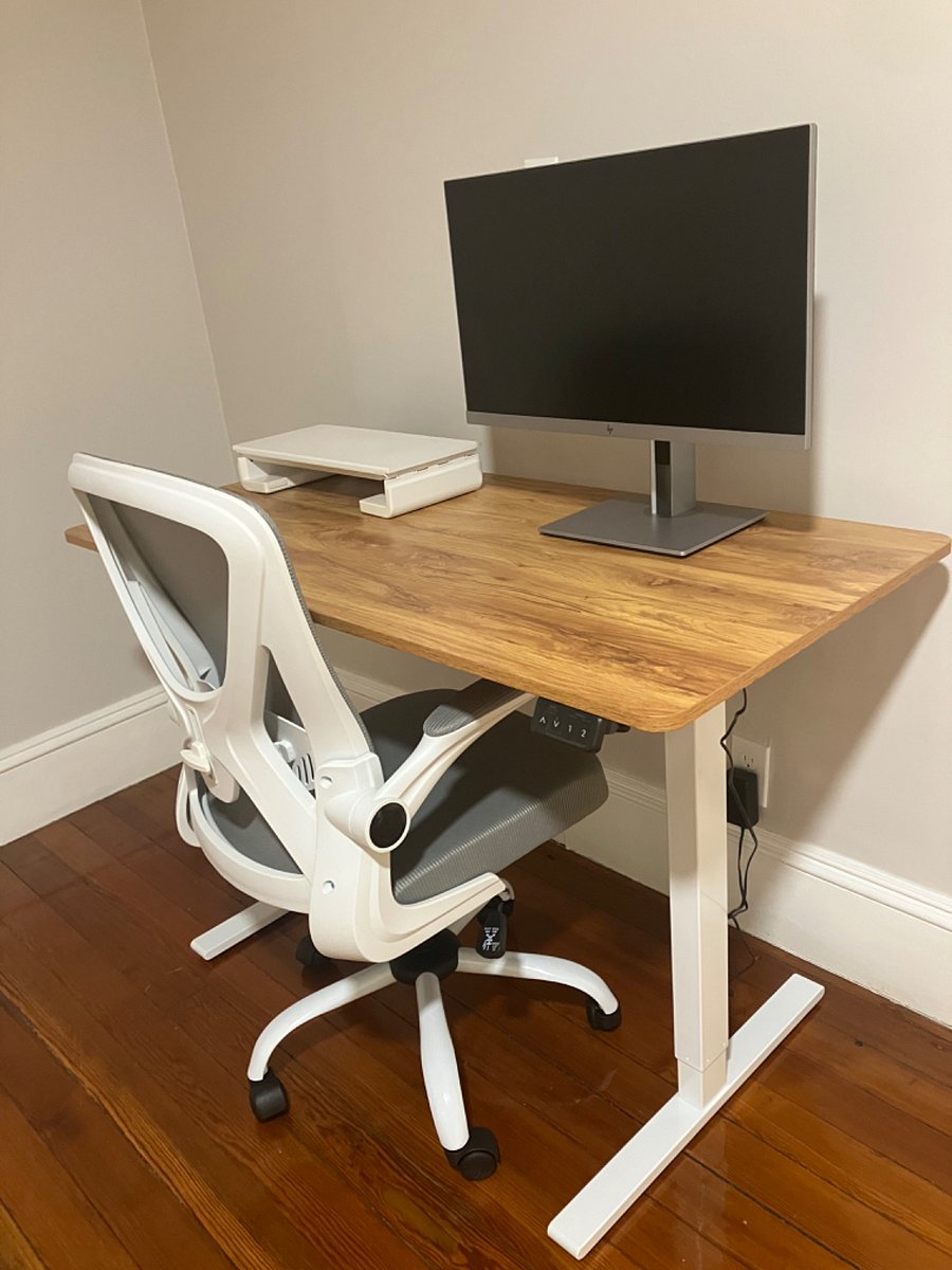Private office space with stand up desk and screen, able to connect to any laptop, perfect for the nomad person.