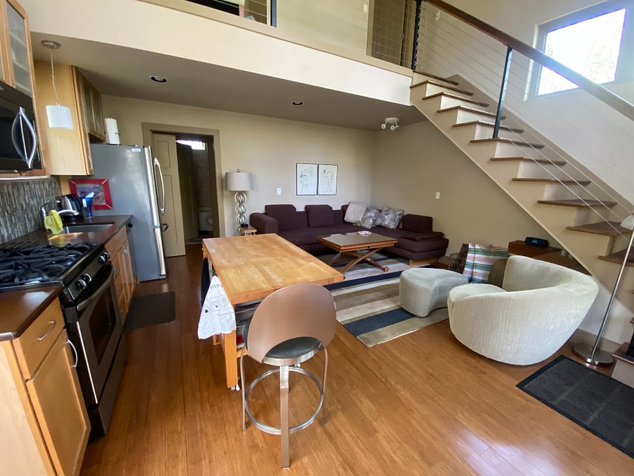Main level, living room/kitchen